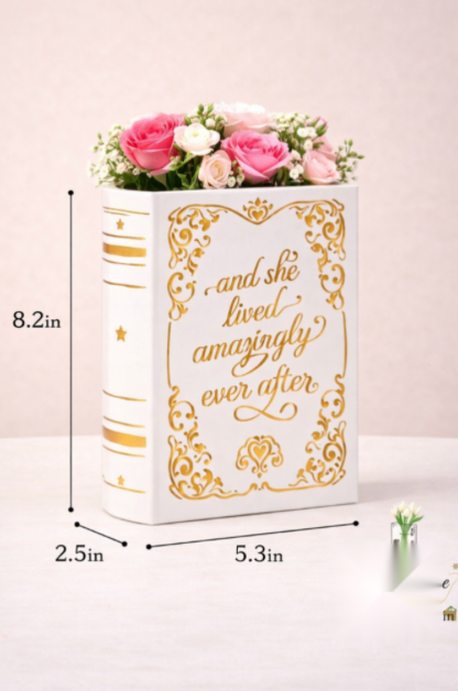 Large Ceramic Bookish Vase